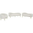thumbnail image 5 of Pemberly Row Contemporary Boucle Fabric & Metal Chair in Cream/Gold, 5 of 16