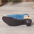 thumbnail image 5 of Women's Chunky Block Low Heels Ankle Strap Slingback Open Toe Summer Sandals Light Blue 9(42), 5 of 9
