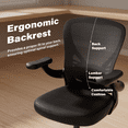thumbnail image 6 of HomeZeer Ergonomic Office Chair, Mesh Back Desk Chair with Flip up arms, Swivel Computer Chair with Lumbar Support, Black Fabric, 300lb, 6 of 9