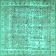 thumbnail image 1 of Ahgly Company Indoor Square Persian Turquoise Blue Traditional Area Rugs, 4' Square, 1 of 4