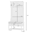thumbnail image 2 of 69" Hall Tree with 4 Hooks and Hinged Lid 2 Open Shelves and 2 Drawers Coat Hanger for Entrance Hallway Living Room, Brown, 2 of 6