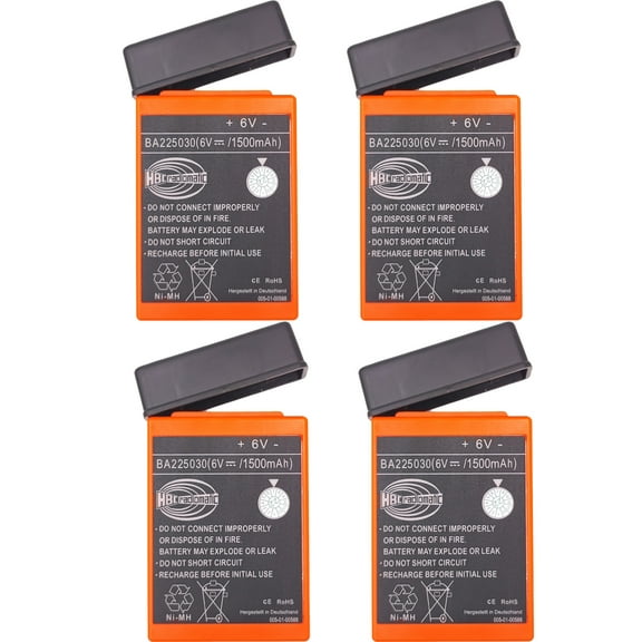 4 Pcs 1500mAh BA225030 6V Ni-Mh Battery for HBC Pump Truck Remote Control Battery