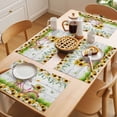 thumbnail image 5 of Spring Sunflowers Placemats Set of 4 Country Bicycles Yellow Flowers Wooden Place Mats Indoor Wipeable Table Mats Washable Cloth Dining Table Placemats for Kitchen Holiday Party Home Decor 13x19 Inch, 5 of 9