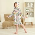 thumbnail image 2 of FORMRS Niños Bathrobe Unisex Hooded Robe Soft Plush Pajamas Sleepwear, Size 7-9T, Purple Cartoon Animals, 2 of 7