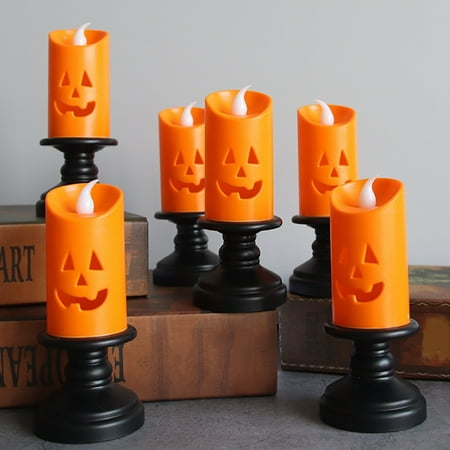 

Reduced Price Halloween LED Candle Lights Pumpkin Lantern Decoration for Halloween Parties Set of 2 Pumpkin-Themed Festive Lights | Plastic Orange Akmoler