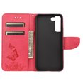 thumbnail image 6 of Feishell Wallet Case for Samsung Galaxy S22+ 5G,Retro PU Leather Butterfly Embossed Pattern Full Protection Anti-Scratch Magnetic Clasp Flip Holder Card Slots & Cash Pocket Phone Cover,Rose, 6 of 6