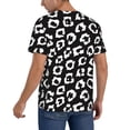 thumbnail image 2 of Zufioo Black Leopard Print Men's Baseball Short Sleeve, Moisture Wicking Button-Down Hip Hop Tee-3X-Large, 2 of 7