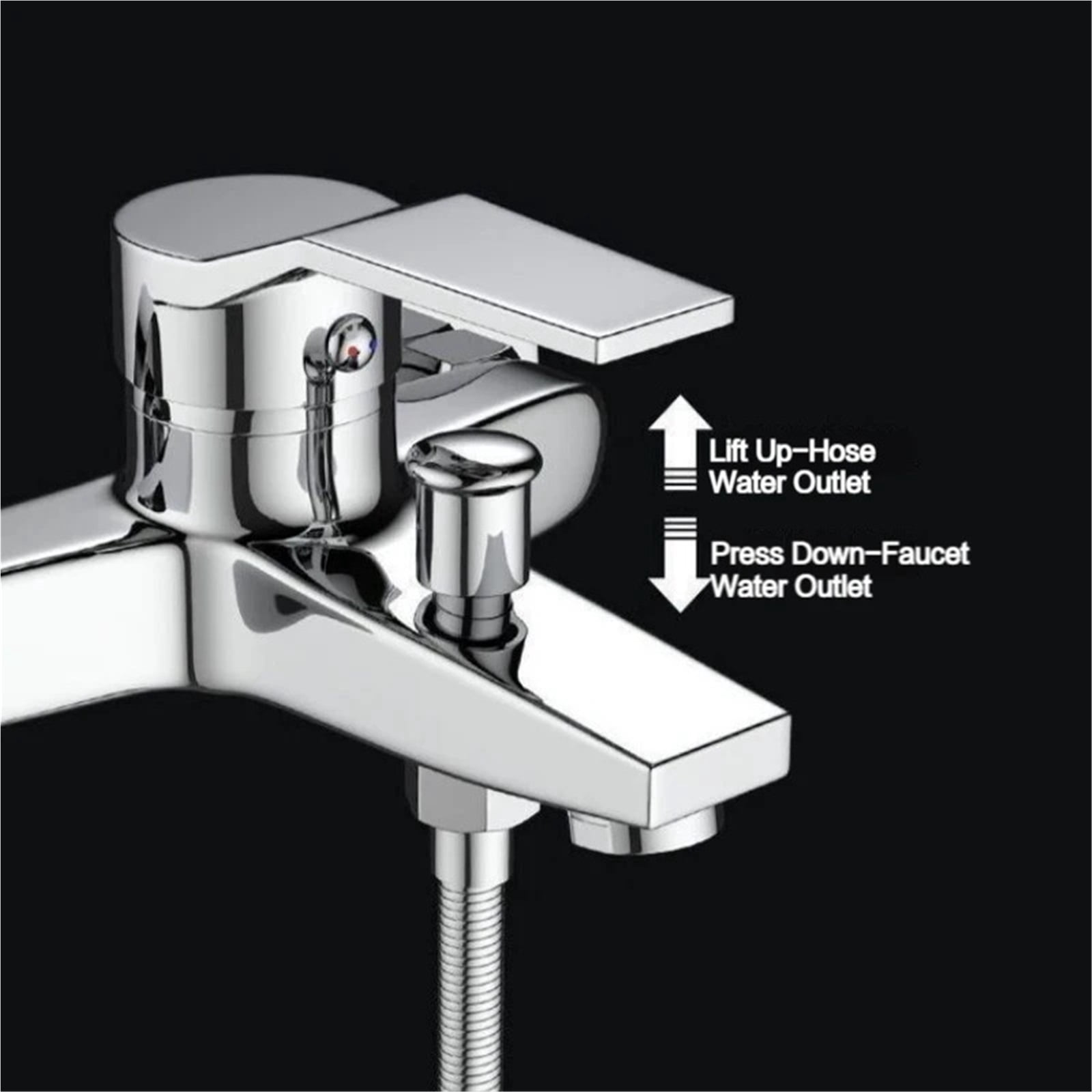 Bathroom Shower Faucet Bathtub Faucet ABS Plastics Handle Wall Mounted Dual Spout Hot Cold  Mixer Valve Nozzle Tap For Bathroom -Modern  Design