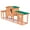 brown and green, variant on vidaXL Rabbit Hutch with Roofs Bunny Cage Small Animal House Outdoor Wood