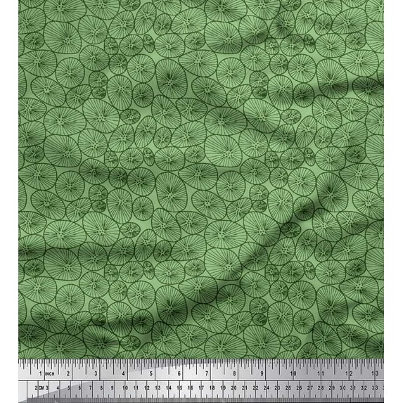 Soimoi Green Velvet Fabric Lotus Leaves Decor Fabric Printed Yard 60 Inch Wide