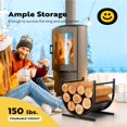 thumbnail image 4 of in Decorative Firewood Storage Log Rack with Bear Pattern Solid Wrought Iron Fireplace Wood Holder Stacker Indoor Outdoor Rustproof, 4 of 7