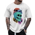 thumbnail image 3 of Landzoo Halloween Men'S Tees Skull Print Short Sleeve Crew Neck T Shirt Party Quick Dry Men Shirt Size M White, 3 of 4