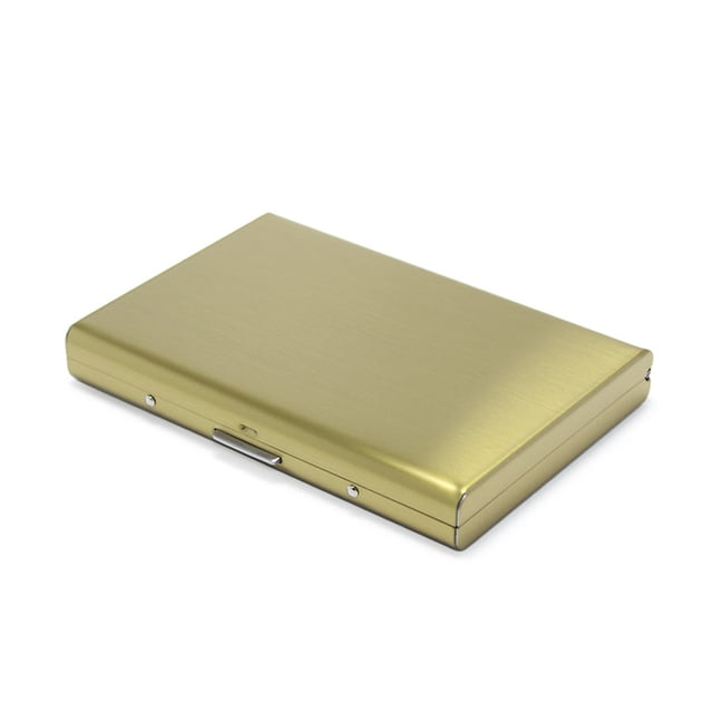 Estuche para tarjetas de visita de acero inoxidable Laklulu de 6 tarjetas, estuche para tarjetas de crédito bancarias