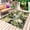 DarkGreen Olive White, variant on Summer Green Leaf Outdoor Rug 3x5 Ft - Reversible Patio Rug Outdoor Camping Rugs, Botanical Watercolor Tropical Plants Washable Indoor Outdoor Area Rugs, Non-Slip Outdoor Carpet Runner for Deck/Porch