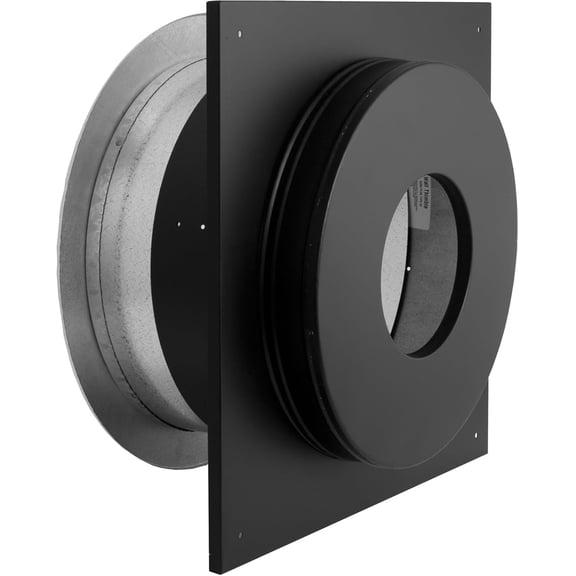 Chimney 69630 6 in. Dura-Vent Dura-plus Wall Thimble- Stainless Steel Painted Black-with Trim