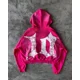 thumbnail image 5 of Conjunto de 2 piezas de sudadera con capucha y pantalón deportivo con cremallera de Tenthseries Y2K para mujer, estilo hip hop, gótico, con estampado de dibujos animados, sudadera, pantalón informal, 5 of 5