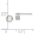 thumbnail image 2 of 14K White Gold 4mm Oval Bezel October/Opal Post Earrings, 2 of 2