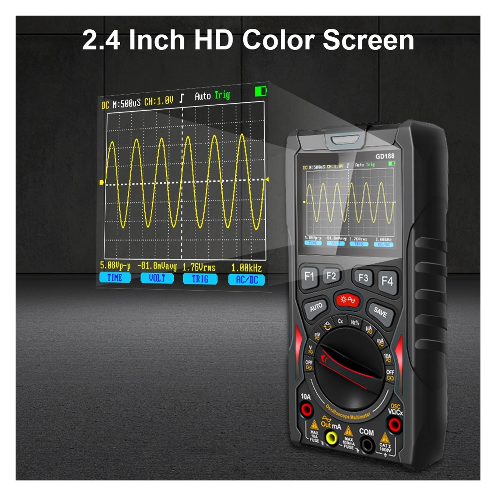 DIgital Oscilloscope Multimeter Electrician Tester Ammeter Voltmeter Current Capacitance Ohm Meter True RMS Multimetro ,Professional Designed