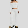 thumbnail image 2 of Sngxgn Womens Pajamas Set Soft Pants Loose Sleepwear Loungewear Set(White,L), 2 of 5