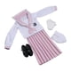 thumbnail image 4 of Conjunto de uniforme escolar femenino a escala 1/6, disfraz de manga larga, ropa interior, atuendo elegante rosa, 4 of 9