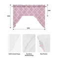 thumbnail image 5 of Pink Morocco Swag Valances for Windows, Small Curtains Drapes, Moroccan Boho Ethnic Abstract Grid Art Kitchen Window Curtains Over Sink Window Treatment Valance for Bedroom/Bathroom 56"x36", 5 of 5