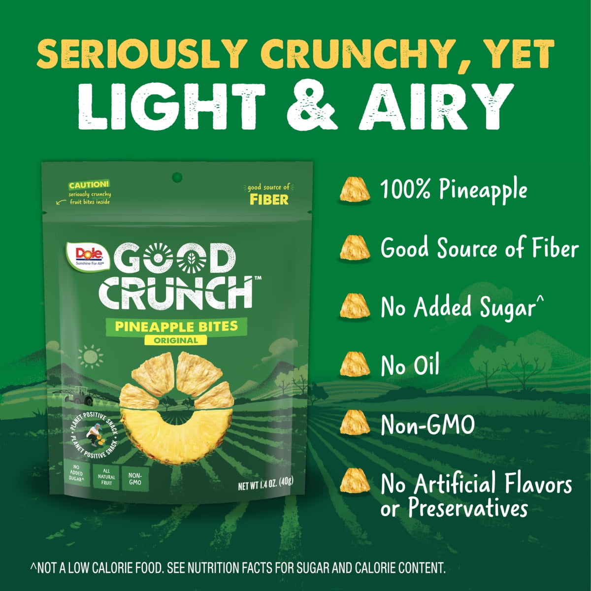 (2 pack) Dole Good Crunch Original Pineapple Bites, Made with All Natural Fruit, 1.4 oz