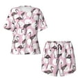 thumbnail image 5 of Wukai Pineapple Flamingo Women's Pajama Set,Short-Sleeve Top and Shorts with Elastic Waistband and Pockets for Loungewear, Yoga, and Casual Wear-Medium, 5 of 8