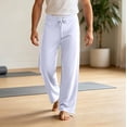 thumbnail image 2 of YABCSAZ Mens Yoga Pants Breathable High Stretch Straight Leg Elastic Waist Loose Fit Casual Athletic Track Pants Workout Gym Running Trousers, 2 of 7