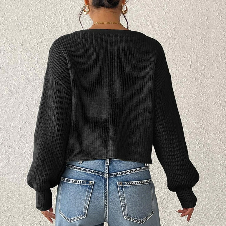 ※カーディガンのみBowtie rib ensemble knit(Black) Women's Bow Tie Cardigan V Neck Long Sleeve Crop Knit Sweater