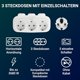 thumbnail image 3 of Adaptador de Enchufe Horizontal 3 Vías con Interruptores Individuales Sin Cable para Pared 3680W Blanco, 3 of 6