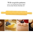 thumbnail image 5 of Rodillo para fondant, rodillo de plástico en relieve, mango antiadherente para galletas, pasteles, decoración de pasteles, 14,4 x 2 pulgadas (amarillo), 5 of 5