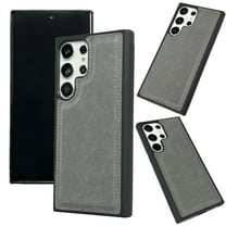 Allytechgroup PU Leather Phone Case for Samsung Galaxy S25  Plus, Slim Fit Anti-Scratch Shockproof Protective Galaxy S25  Plus Cover with TPU Frame Classic Galaxy S25  Plus Case for Women Men, Grey