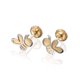 thumbnail image 1 of GIALLO | Aretes de oro 14K broquel Abejas oro blanco y amarillo GIALLO Para bebés, niñas y mujeres, 1 of 5
