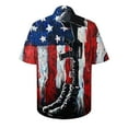 thumbnail image 4 of Aoochasliy Summer Mens Shirts Turn-down Collar Hawaiian Independence Day Printing Short Sleeve Button Tops Blouse, 4 of 4