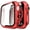 Red, variant on Apple Watch Case Series 7 for 45mm/41mm with Built-in Tempered Glass Screen Protector (All Watch Series), Guard Bumper Full coverage Cover for Apple Watch Case, Color