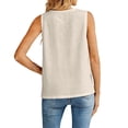 thumbnail image 4 of Womens Dressy Business Tank Tops V Neck Casual Cami Sleeveless Camisole Blouses Summer Basic Tank Shirt Beige L, 4 of 6
