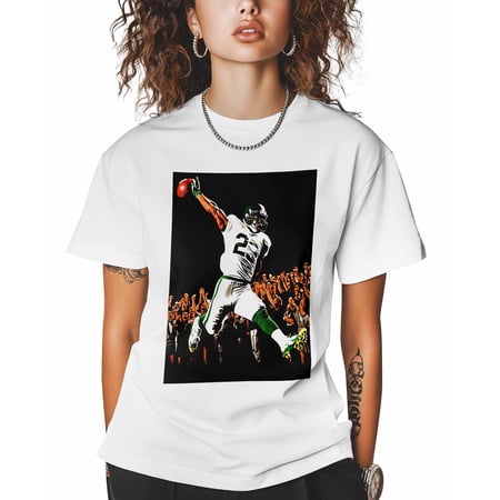 Rugby T Shirts for Women Short Sleeve Cotton Crewneck T-Shirt Highlights Ball Sports Tee Tops Casual Basic T-Shirts, XS-5XL White 5XL