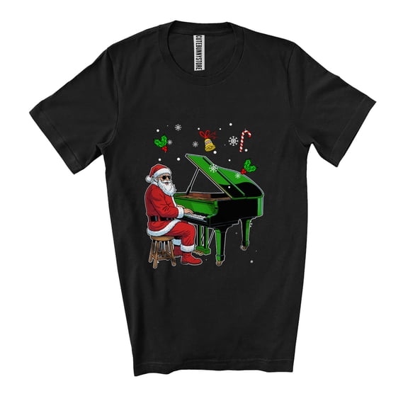 Santa Playing Piano Player; Amazing Christmas Santa Sunglasses Musical Instrument Unisex T-Shirt