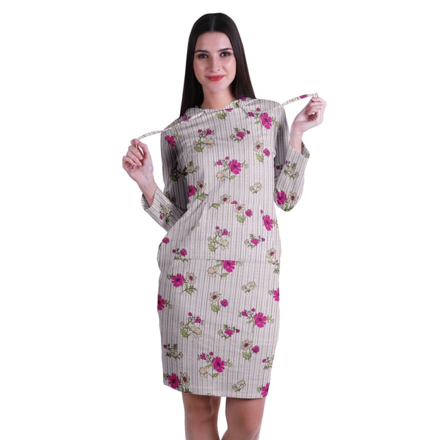 Moomaya T-shirt à Manches Longues Imprimé Sweatshirt T, Robe avec Poches
