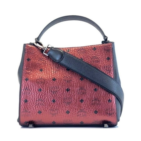 Brand New Womens Mcm Small Metallic Scooter Red Visetos Shoulder Crossbody Bag Brand New Womens Mcm Small Metallic Scooter Red Visetos Shoulder Crossbody Bag