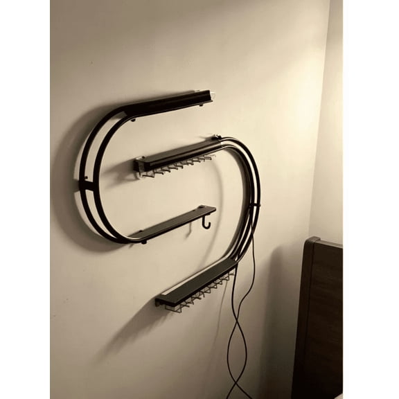 S-shaped wall-mounted wine rack