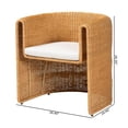 thumbnail image 4 of Pemberly Row Natural Rattan Barrel Dining Chair with Removable Cushion, 4 of 9