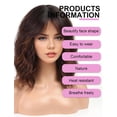 thumbnail image 4 of UTOURS Short Wavy Bobo Human Hair Brown Mixed Color Wig Curly Hair Medium Short Hair, 4 of 7