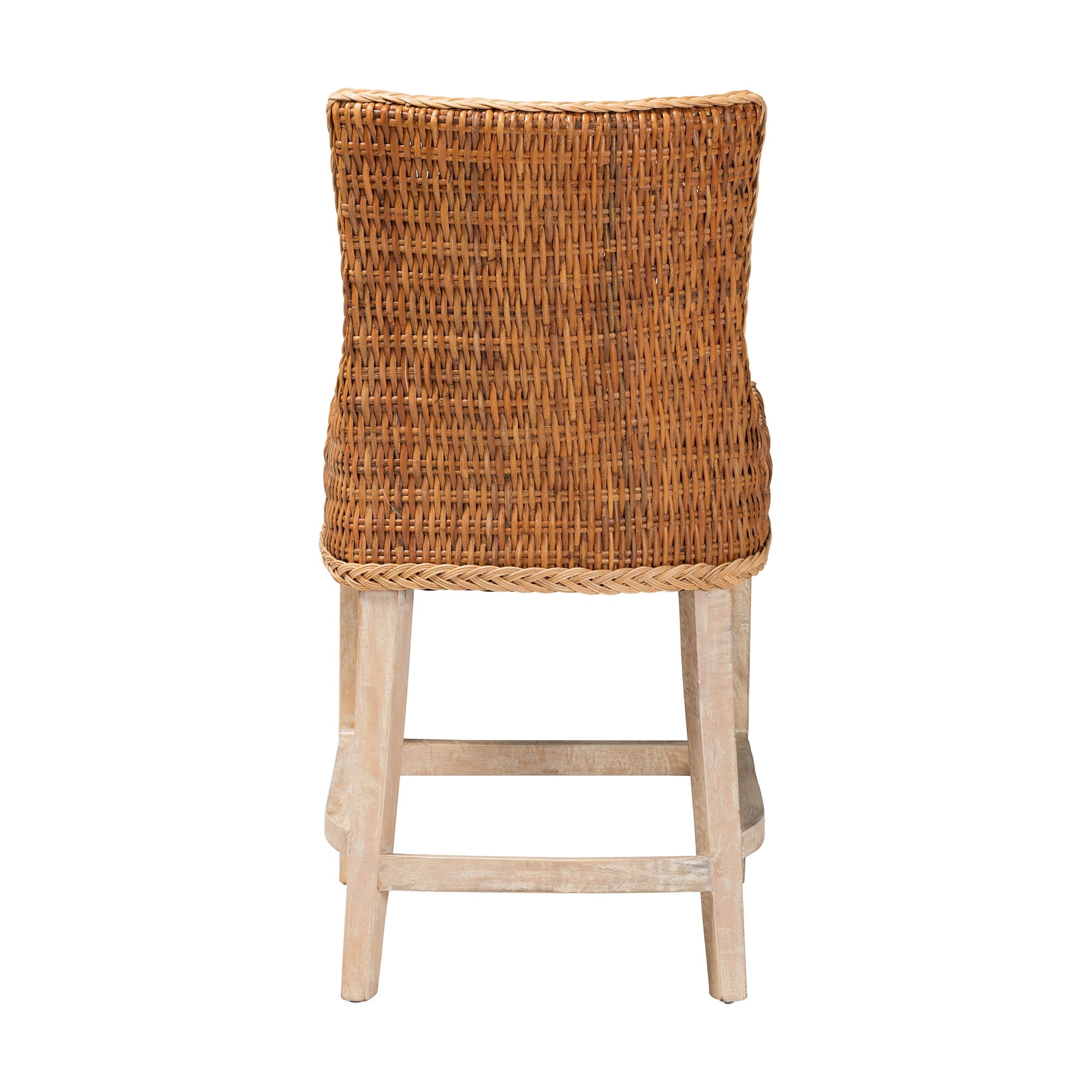 bali & pari Derris Boho Counter Stool, 24.4" H, Light Honey