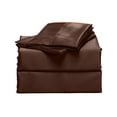 thumbnail image 4 of Luxury Home Satin Bed Sheet Set Ultra Soft 4-Piece King - Chocolate, 4 of 4