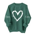 thumbnail image 3 of VKOYWKM Crewneck Sweatshirts Women Valentine's Day Pullover Heart Print Oversized Sweatshirts Romantic Holiday Sweatshirt Casual Long Sleeve Spring Sweatshirts, 3 of 7