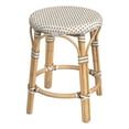 thumbnail image 1 of Butler Specialty Company Tabouret Rond en Rotin de 18 Po - Blanc et Pois Tan, 1 of 5