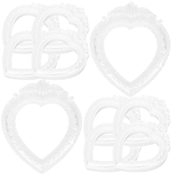 WHAMVOX Heart Shaped Resin Photo Frame for DIY Crafts White Decorative
