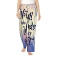 thumbnail image 2 of Lsque Not All Those Who Wander Are Lost Print Women's Pajama Pants, Lounge Pant - Comfortable Home Wear,Elastic Waistband, Stylish Design-Medium, 2 of 9