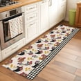 thumbnail image 2 of Runner Rug 2 x 6 Ft, Farmhouse Rooster Washable Non-Slip Floor Mat for Kitchen Hallway/Entryway, Vintage Watercolor Flowers Black Plaid Long Kitchen Runner Area Rugs for Living Room, Low-Profile, 2 of 8